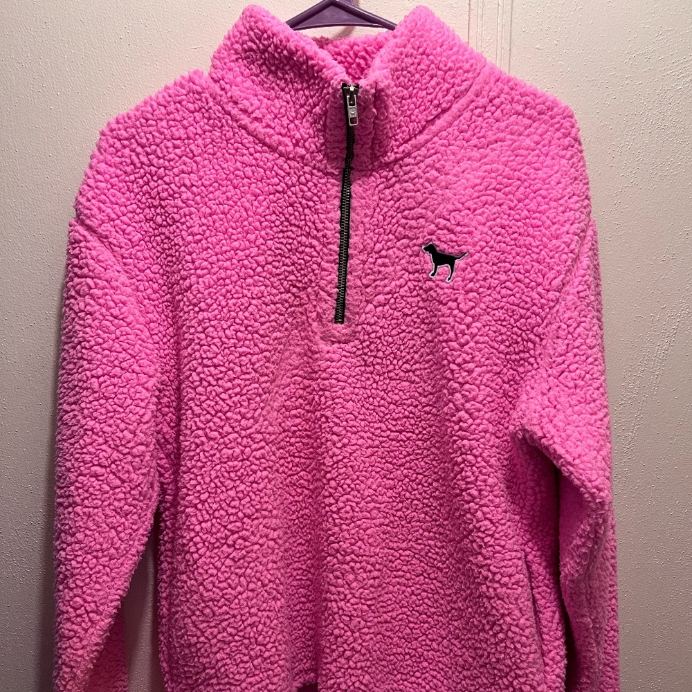 VS Pink Oversized Sherpa Jacket